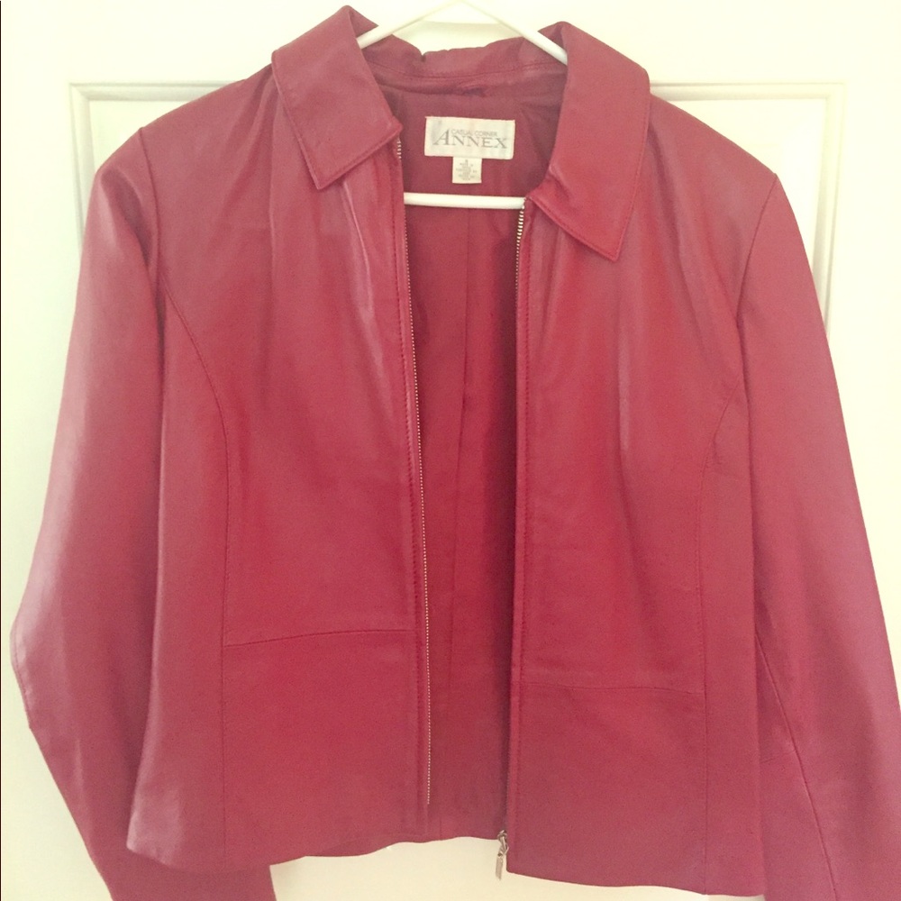 Red leather jacket